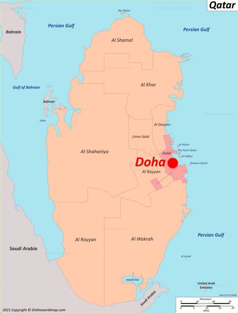 where is doha qatar located.